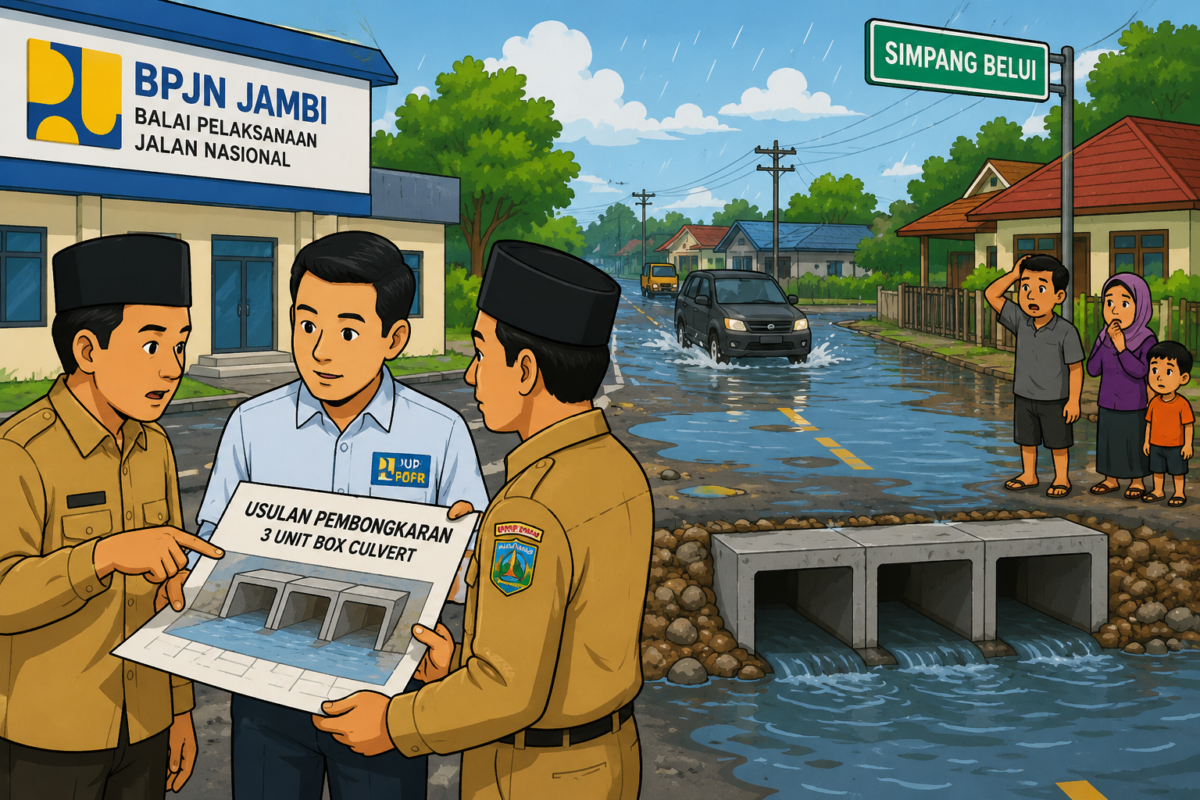 Pemdes Simpang Belui ajukan pembongkaran box culvert ke BPJN Jambi