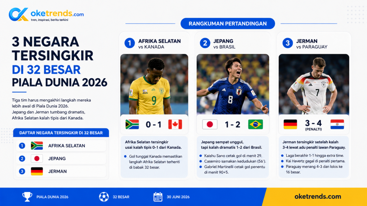 daftar negara tersingkir di 32 besar Piala Dunia 2026
