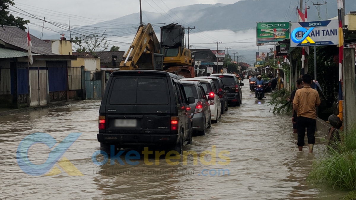 Jalan Nasional Simpang Belui terendam banjir