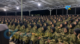 Pelatihan dasar kemiliteran calon manajer Koperasi Merah Putih