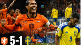 Belanda menang 5-1 atas Swedia di Piala Dunia 2026