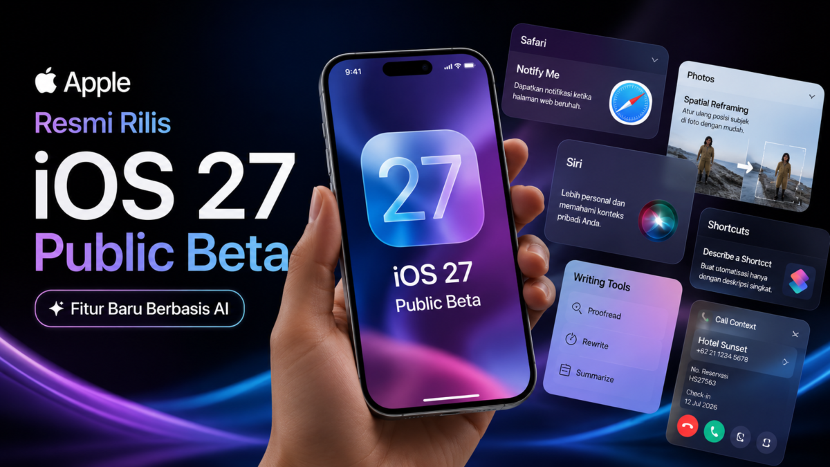Apple resmi rilis iOS 27 Public Beta dengan fitur AI terbaru