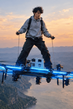 Viral! Pemuda China Bikin Papan Terbang Green Goblin, Lintasi Sungai Yangtze